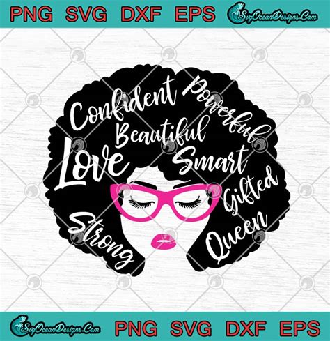 Download Free Confident Powerful Beautiful Love Smart for Cricut Machine